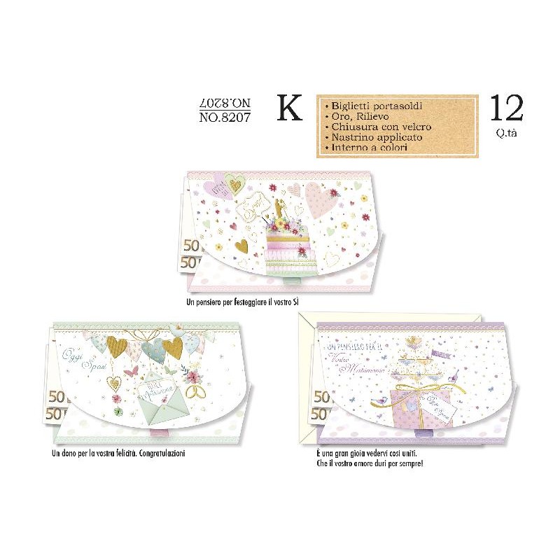 ---BIGLIETTO AUGURI NOZZE PORTASOLDI CON FRASE INTERNA ASSORTITO IN 3sogg. [2230007-00.jpg]