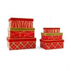 SET 6 SCATOLE Rett.CARTA LAMIN.ORO/ROSSO MISURE DA 40x30x16cm A 25x17x12cm [2690004-00.jpg]