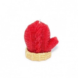 CANDELA GUANTO ROSSO/ORO h.9cm [0710002-00.jpg]