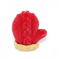 CANDELA GUANTO ROSSO/ORO h.13cm [0710004-00.jpg]