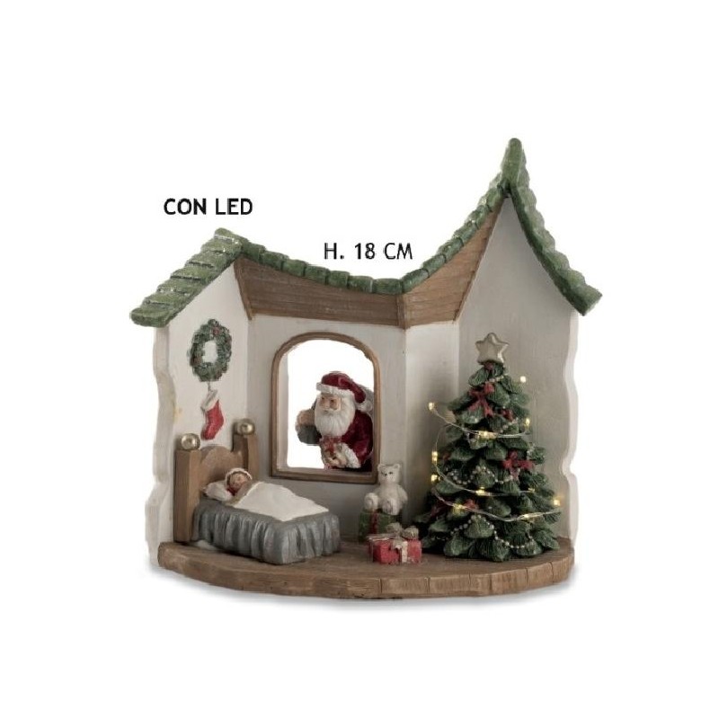 ---CASA C/BABBO NATALE E ALBERO LED 18cm [9015387-00.jpg]