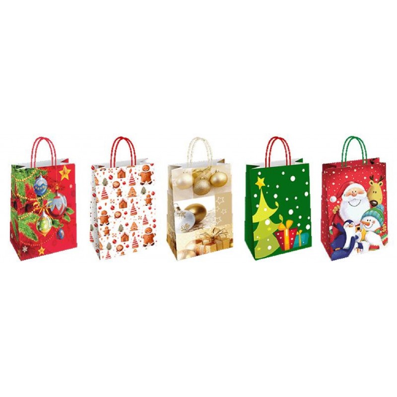 SHOPPER IN CARTA NATALE  26+12x35 25pz ASSORTITE 5 FANTASIE [2640013-00.jpg]