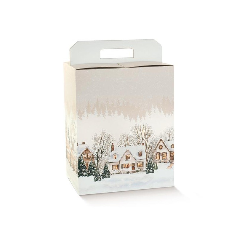 SCATOLA PANETTONE+BOTTIGLIA CHRISTMAS VILLAGE mm330X250h350 [SC197776-00.jpg]