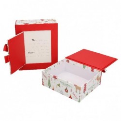 SET 2 SCATOLE CARTONE B.CO/ROSSO+FIOCCO 13x16x6h - 16x19x8h [2691005-10.jpg]