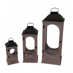 SET 3 LANTERNE LEGNO/MET. CON CASSETTO misure cm 18x18h45-25x25h65-32x32h85 [9010011-10.jpg]