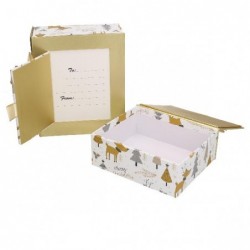SET 2 SCATOLE CARTONE BIANCO/ORO+FIOCCO 13x16x6h - 16x19x8h [2691004-10.jpg]