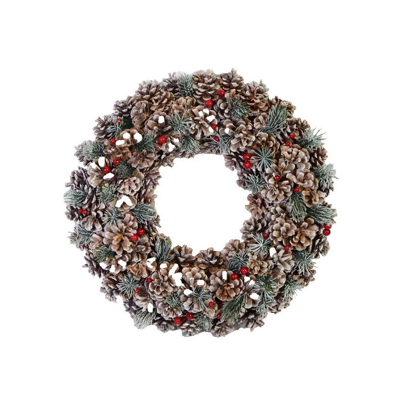 CORONA GLITTER BACCHE E PIGNE d.30cm [9010036-00.jpg]