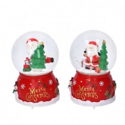 SFERA VETRO C/ACQUA MUSICA e LED 8x12h 2 SOGGETTI BABBO NATALE [9010057-00.jpg]