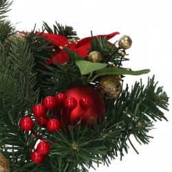 CORONA VERDE+STELLA NATALE ROSSO d30cm GHIRLANDA COMPLETA DI ADDOBBI [9015308-10.jpg]