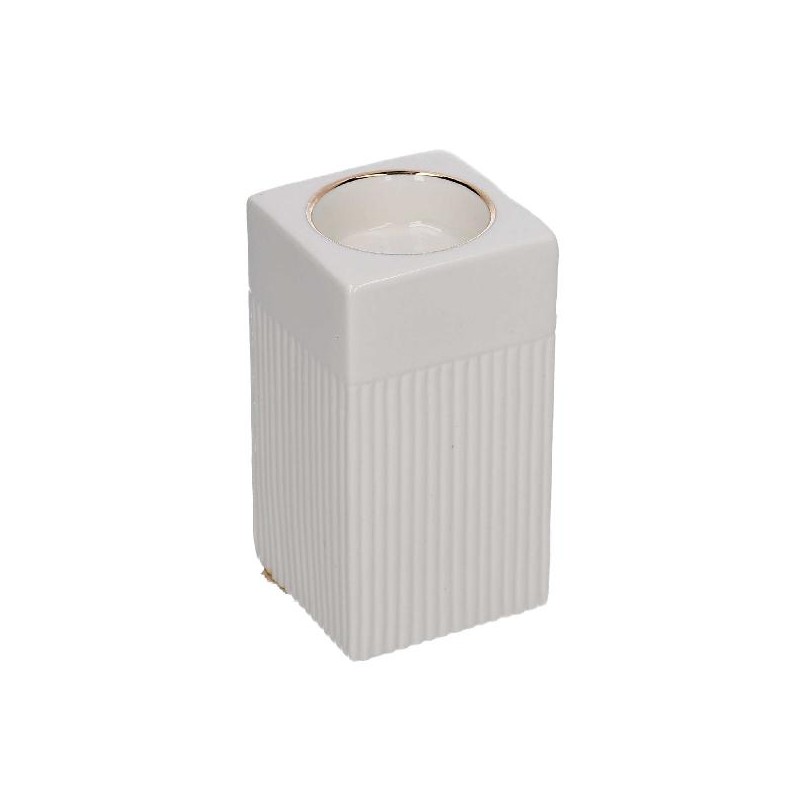 PORTACANDELA CERAMICA BIANCO/ORO h.12cm [9010095-00.jpg]