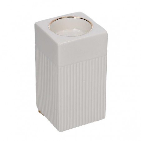 PORTACANDELA CERAMICA BIANCO/ORO h.12cm [9010095-00.jpg]