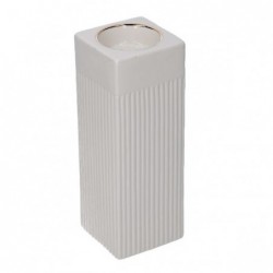PORTACANDELA CERAMICA BIANCO/ORO h.18cm [9010096-20.jpg]