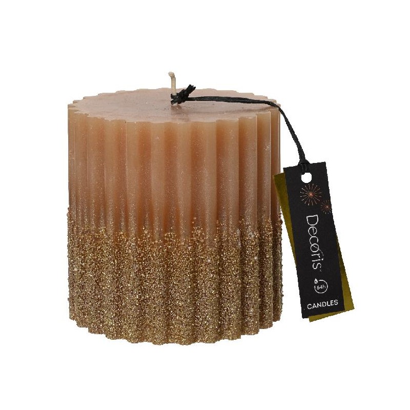 ---CANDELA AMBRA GLITTER ORO d.10xh10cm [0711041-00.jpg]