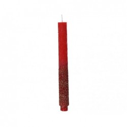 ---SET 2 CANDELE ROSSO GLITTER ORO h.27c [0711046-10.jpg]
