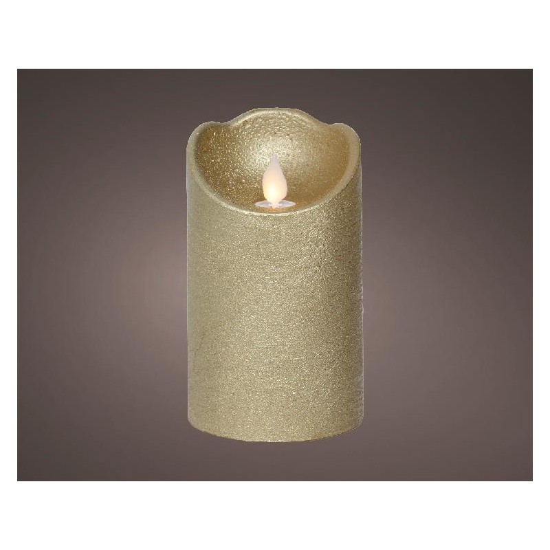 CANDELA MOCCOLO ORO C/LED d.7xh12cm FIAMMA IN MOVIMENTO [0711050-00.jpg]
