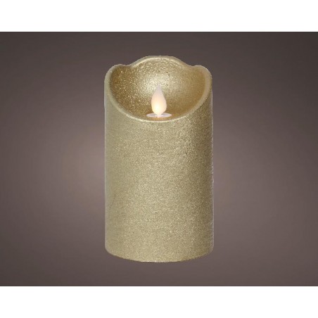 CANDELA MOCCOLO ORO C/LED d.7xh12cm FIAMMA IN MOVIMENTO [0711050-00.jpg]
