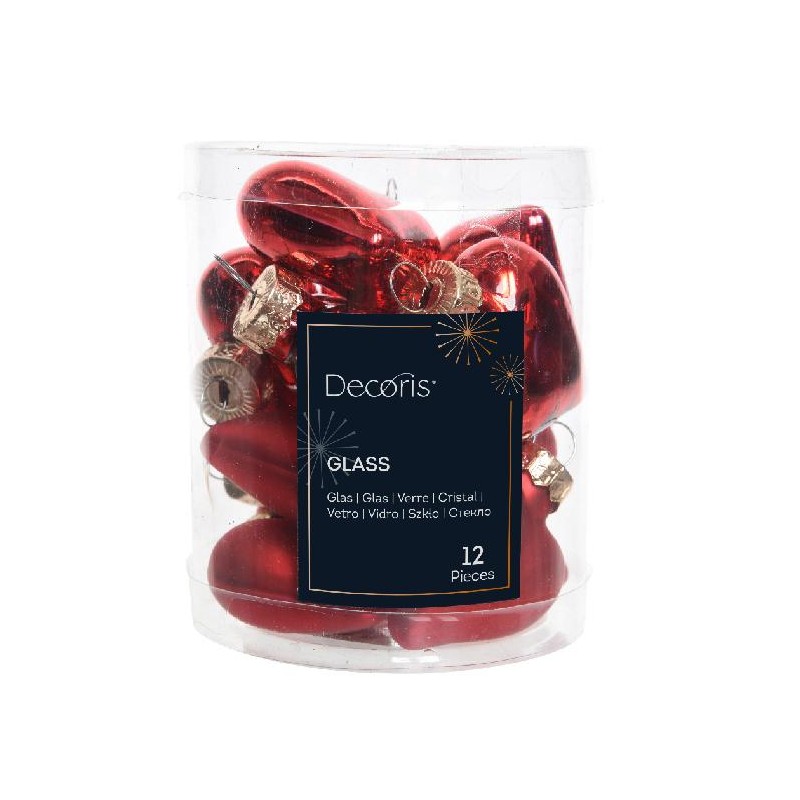 BOX 12 CUORI VETRO ROSSO LUC/OPACO h.4cm [9010189-00.jpg]