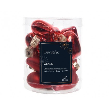 BOX 12 CUORI VETRO ROSSO LUC/OPACO h.4cm [9010189-00.jpg]