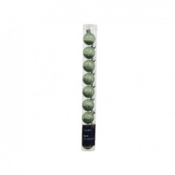 TUBO 9 SFERE VETRO SALVIA d.3cm PAILLETT INTERNE A FORMA DI STELLINE [9010605-00.jpg]