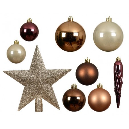 BOX 33 SFERE PLASTICA d.6/7/8cm Ass. PUNTALE STELLA GLITTER,SFERE LUC/OPACHE [9010607-00.jpg]