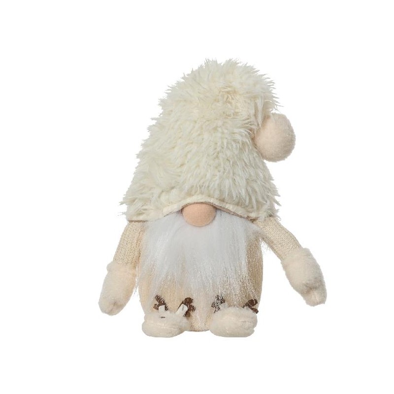 GNOMO BIANCO CAPPELLO PELLICCIA h45cm [9010617-00.jpg]