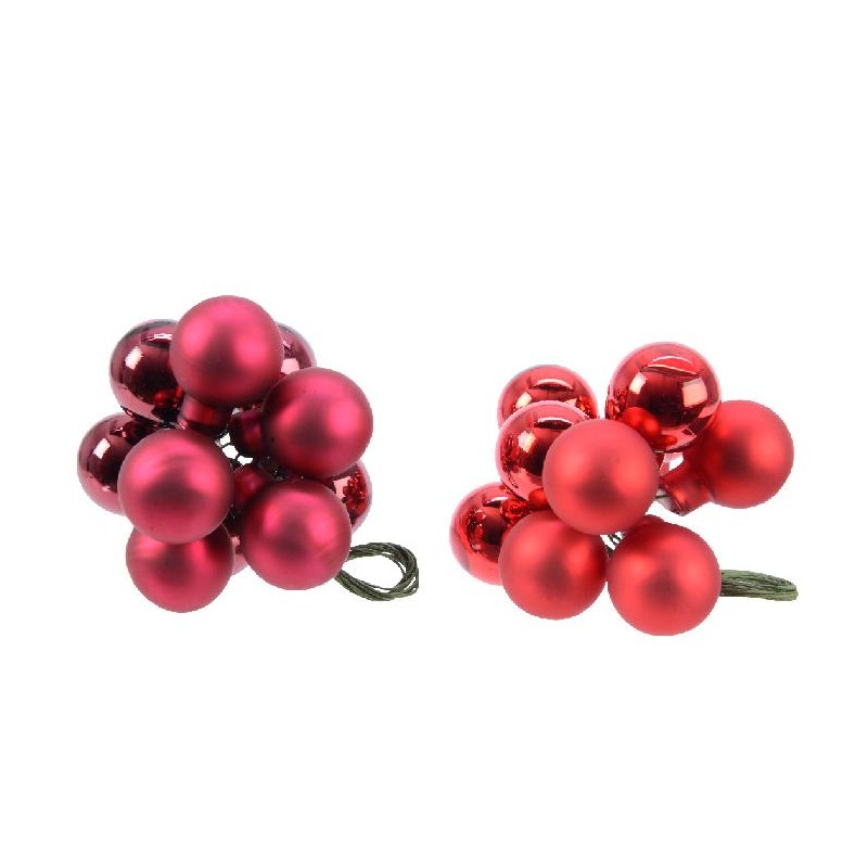 GRAPPOLO 10 SFERE VETRO ROSSO LUC/OPACO [9010625-00.jpg]