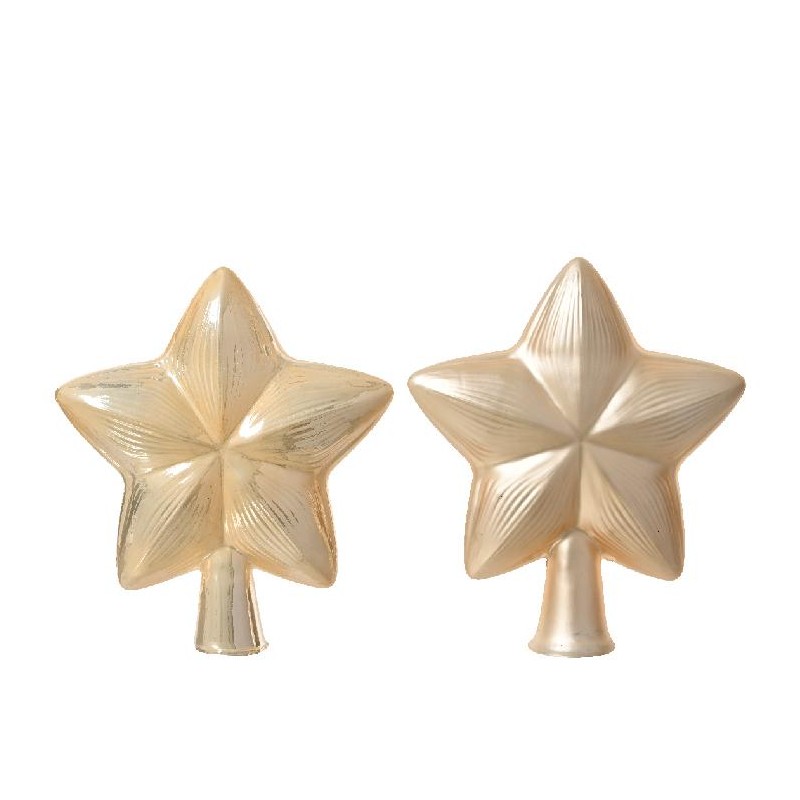 PUNTALE STELLA VETRO AVORIO LUC/OPACO cm15 LARGHEZZA x 17cm ALTEZZA [9011906-00.jpg]