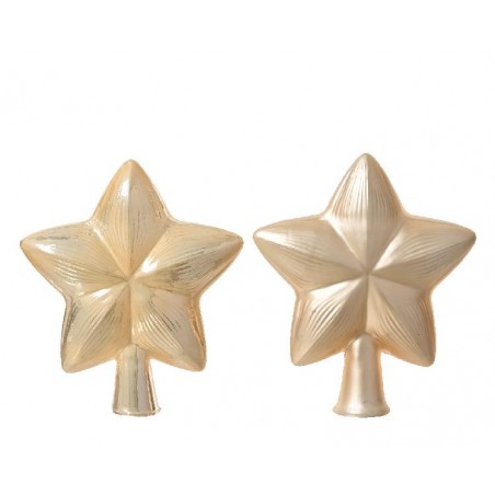 PUNTALE STELLA VETRO AVORIO LUC/OPACO cm15 LARGHEZZA x 17cm ALTEZZA [9011906-00.jpg]