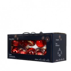 BOX 20 SFERE VETRO ROSSO d.5/6/7cm Ass. TRASPARENTE,GLITTER,LUCIDO,OPACO [9015023-10.jpg]