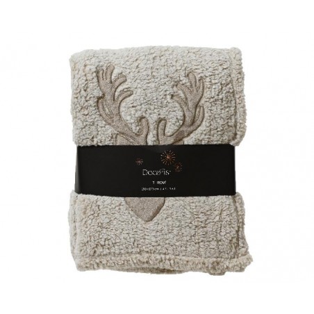 PLAID BEIGE C/RENNA STAMPATA 130x170cm [9015029-00.jpg]