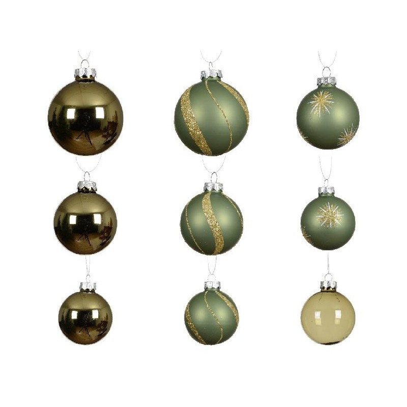 BOX 20 SFERE VETRO SALVIA d.5/6/7cm Ass. TRASPARENTE,GLITTER,LUCIDO,OPACO [9015034-00.jpg]