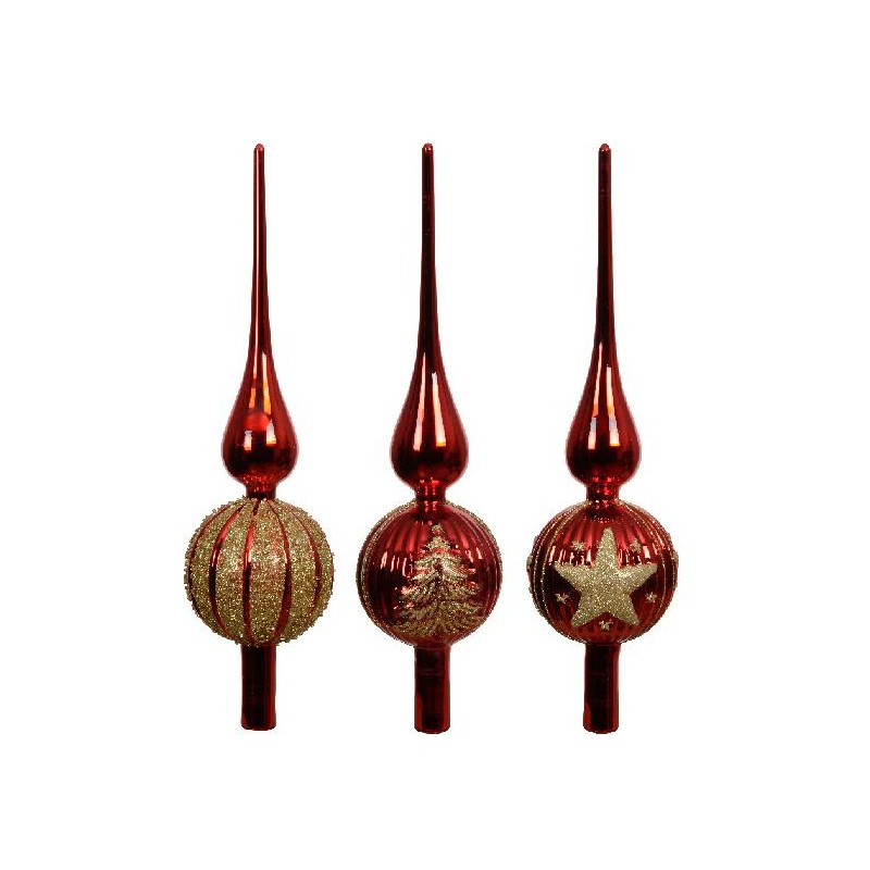 PUNTALE ALBERO ROSSO GLITTER ORO h.30cm [9015082-00.jpg]