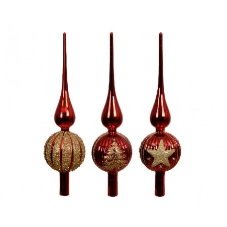 PUNTALE ALBERO ROSSO GLITTER ORO h.30cm [9015082-00.jpg]