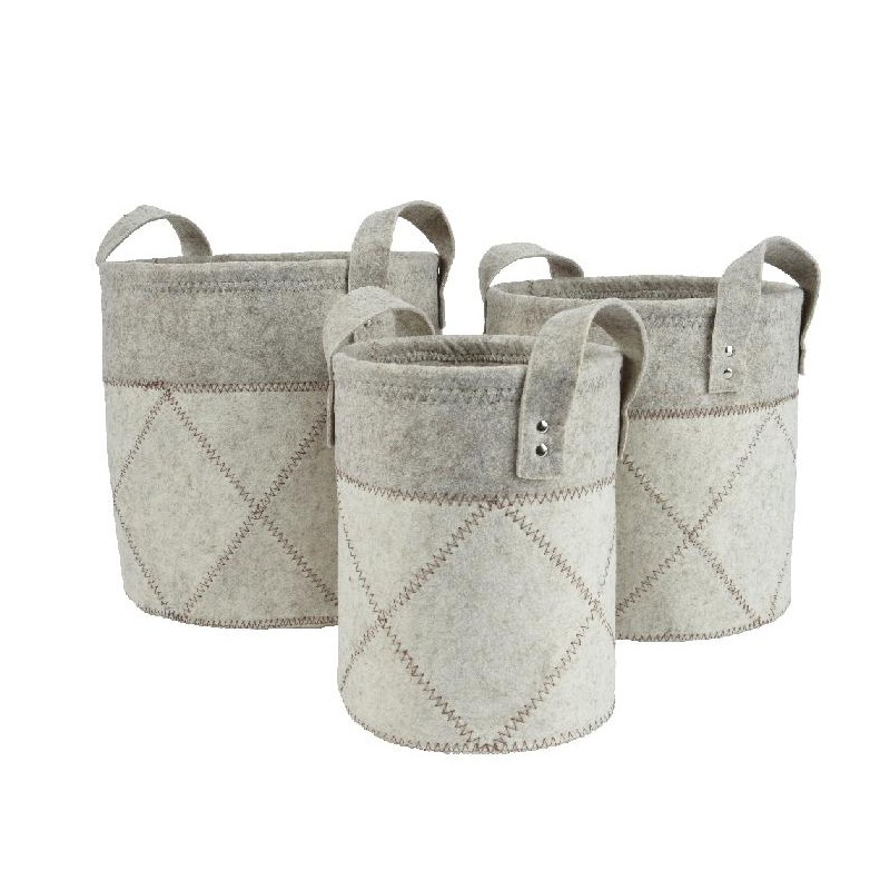 SET 3 CESTI FELTRO BIANCO CON MANICO d.20x25h - 26x28h - d.30x30h [9015485-00.jpg]