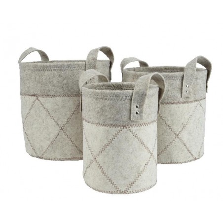 SET 3 CESTI FELTRO BIANCO CON MANICO d.20x25h - 26x28h - d.30x30h [9015485-00.jpg]
