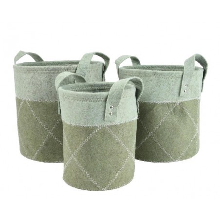 SET 3 CESTI FELTRO SALVIA CON MANICO d.20x25h - 26x28h - d.30x30h [9015487-00.jpg]