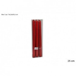 CANDELA CONICA 23cm 3pz ROSSO [0710080-00.jpg]