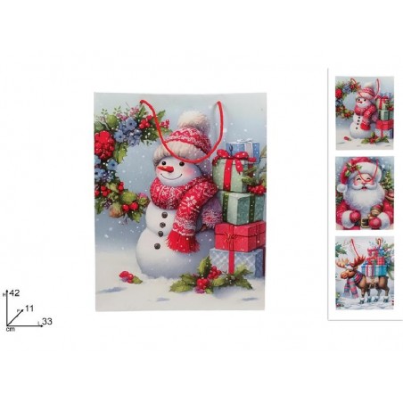 SHOPPER NATALE 42x33+11cm ASSORTITE PUPAZZO NEVE /BABBO NATALE/RENNA [2630912-00.jpg]