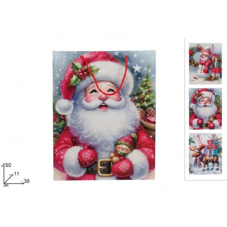 SHOPPER NATALE 38x50+11cm ASSORTITE PUPAZZO NEVE /BABBO NATALE/RENNA [2630913-00.jpg]
