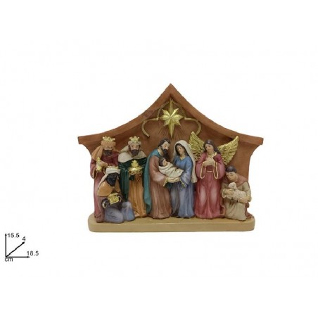 PRESEPE NATIVITA' CON DECORI ORO 18x15cm [9010165-00.jpg]