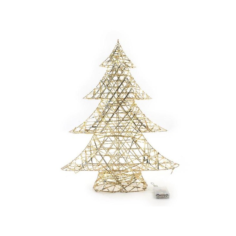 ALBERO METALLO ORO 50 LED BATTERIA h60cm [9014910-00.jpg]