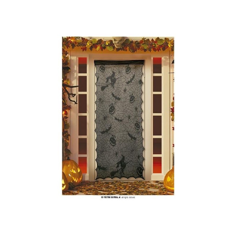 DECORAZIONE HALLOWEEN PER PORTA 194x100 CM NERA IN PIZZO [9040134-00.jpg]