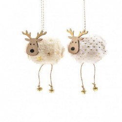 ADDOBBO PER ALBERO h16cm RENNA LEGNO E PELLICCIA CON STELLINE ORO [9010015-00.jpg]