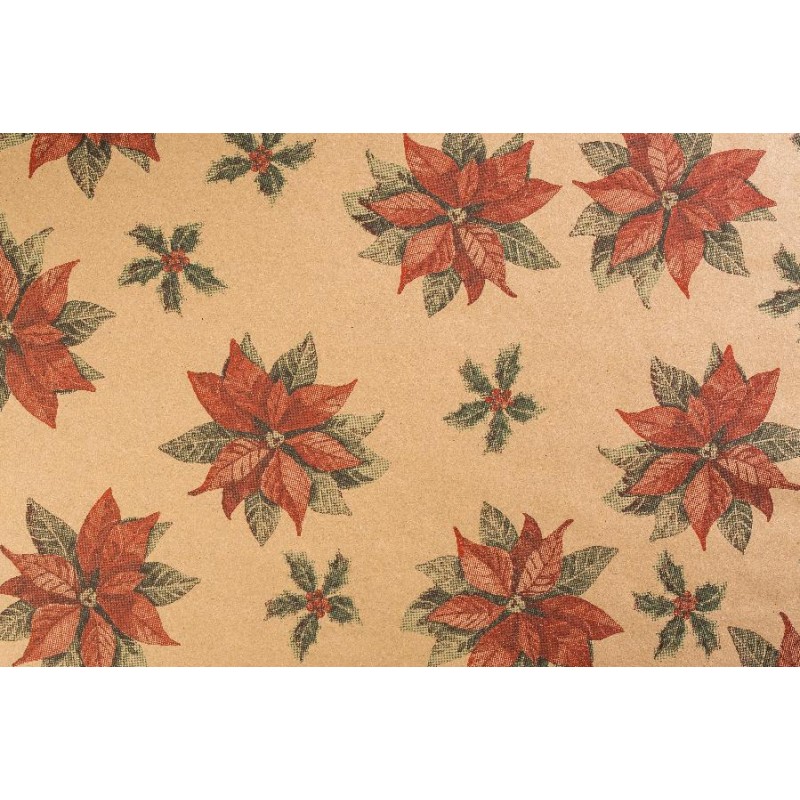 BOBINA CARTA AVANA E STELLE DI NATALE ROSSE. h100cmx25mt [2629142-00.jpg]