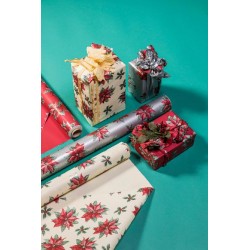 BOBINA CARTA AVANA E STELLE DI NATALE ROSSE. h100cmx25mt [2629142-10.jpg]