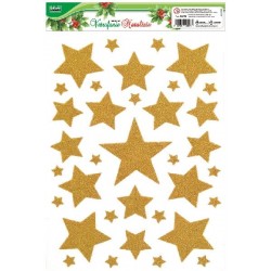 VETROFANIA STELLE GLITTER 20x27 ORO E ARGENTO [9012230-20.jpg]