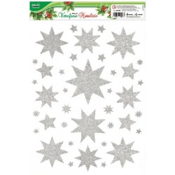 VETROFANIA STELLE GLITTER 20x27 ORO E ARGENTO [9012230-40.jpg]