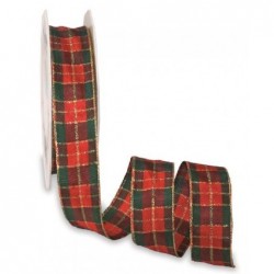 NASTRO SCOZZESE ROSSO E VERDE mm25x25mt LUREX [2711836-00.jpg]