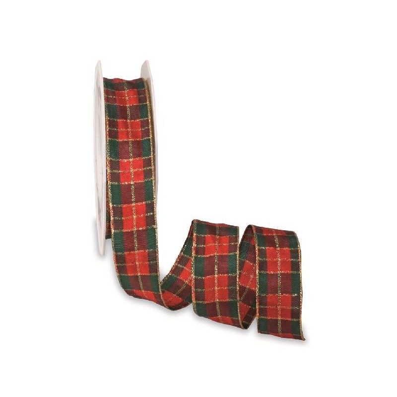 NASTRO SCOZZESE ROSSO E VERDE mm25x25mt LUREX [2711836-00.jpg]