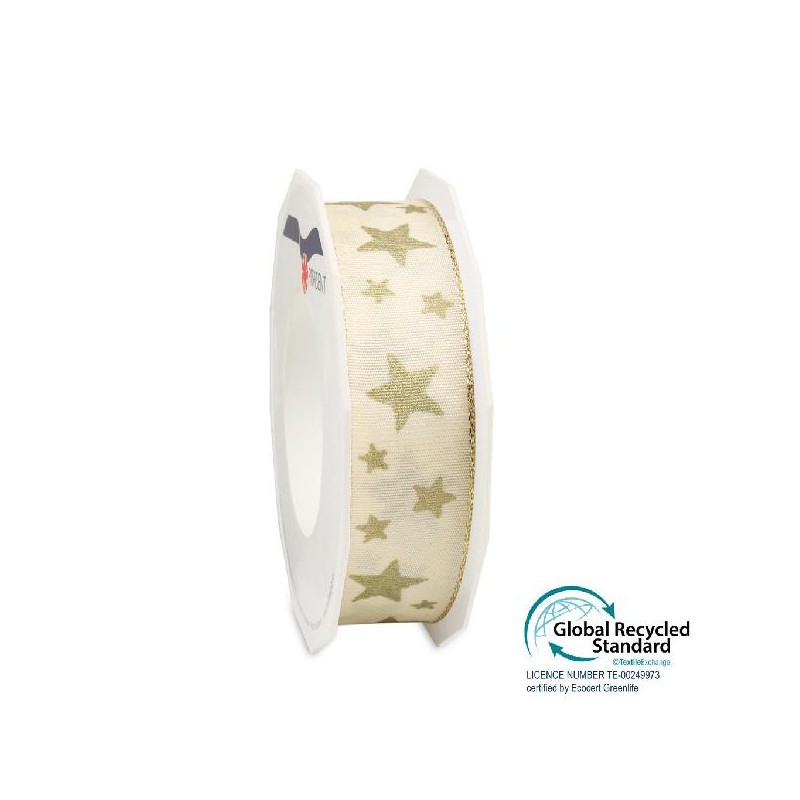 NASTRO COTONE AVORIO CON STELLE ORO mm25x20mt [2700026-00.jpg]